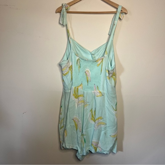 Lauren Conrad Mint Tropical Banana Romper Lined with Shoulder Ties Size XXL - Picture 6 of 14
